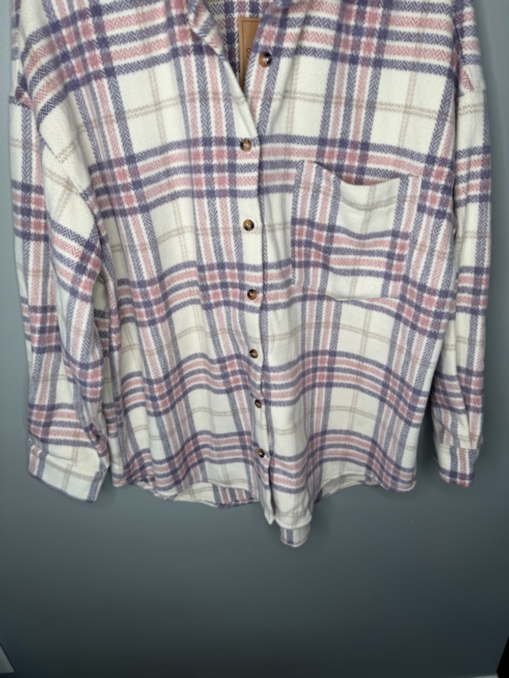 NWT Style Rack Houndstooth Plaid Flannel Shirt Jacket - Picture 5 of 10